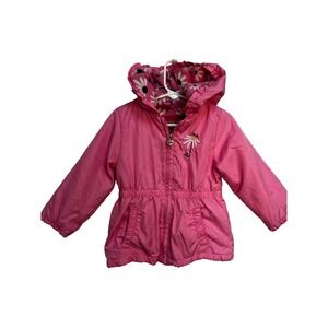 London Fog‎ Kids Girl Pink Floral Hooded Jacket fleece lined 2T